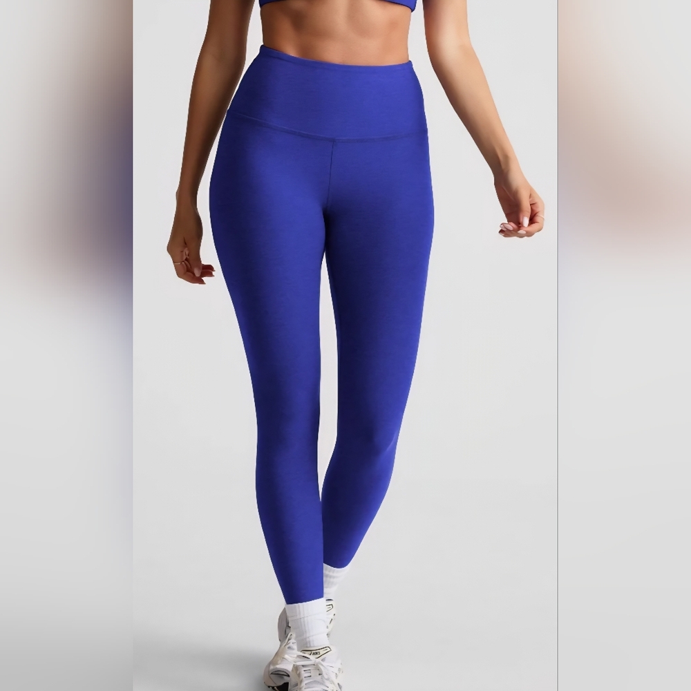 Beyond Yoga Vibrant Blue Leggings.  Space Dye, Medium.